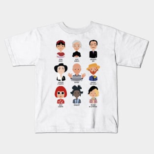 9 of the Greatest Painters of All Time Kids T-Shirt